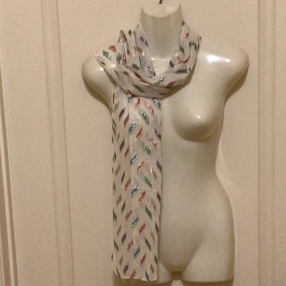 Scarf head wrap bone metallic colorful NWOT red green purple pink Versat… - Picture 2 of 9